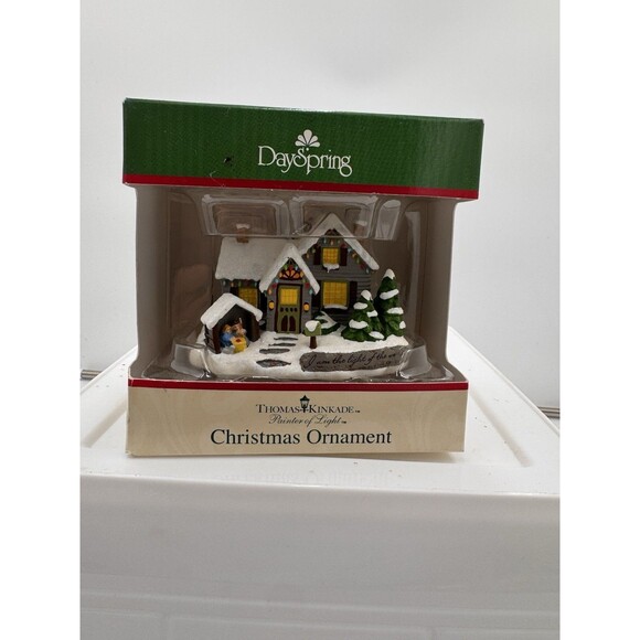 Rare DaySpring Thomas Kinkade Painter of Light Christmas House Ornament 2011 New - Picture 2 of 7